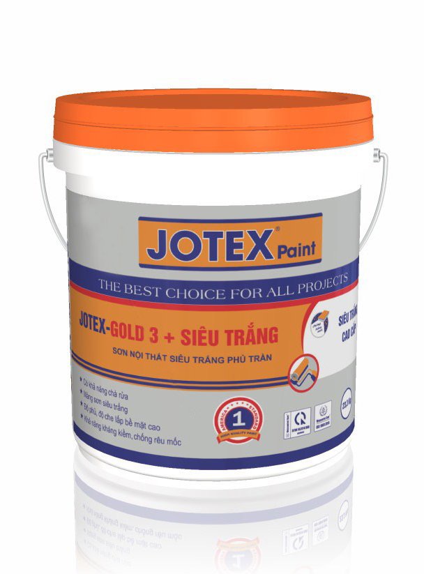 Jotex-Gold 3+ Sơn nội thất siêu trắng phủ trần cao cấp 